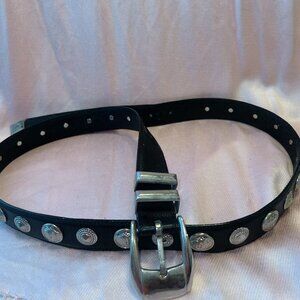 GIANNI VERSACE 1990s Vintage Medusa Belt Black and silver.